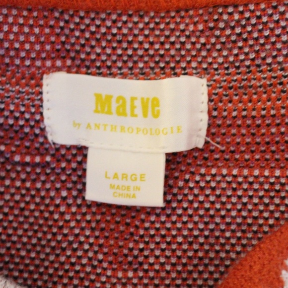 Maeve, Anthropologie floral orange sweater. - Picture 8 of 12